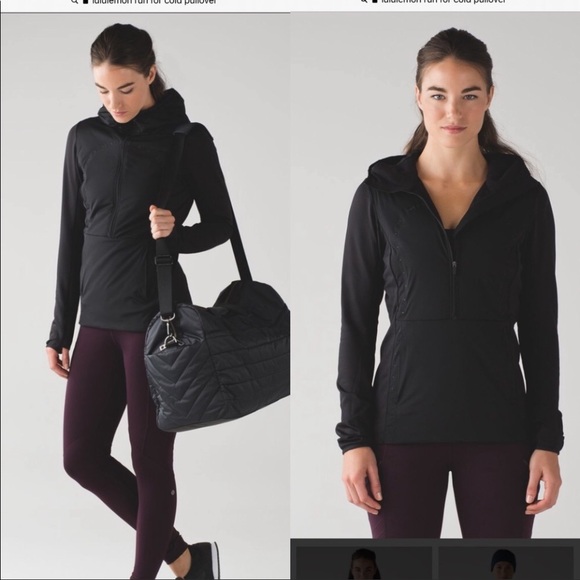 Lululemon Run For Cold Pullover Black 1/2 Zip Hooded Primaloft Hooded NWOT - Picture 2 of 11